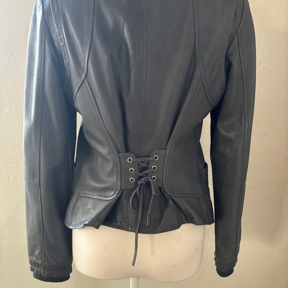 Danier Grey Lamb Skin Leather Jacket in Small - Picture 4 of 11